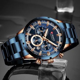 CURREN Men Watch Top Brand Luxury Sports Quartz Mens Watches Full Steel Waterproof Chronograph Wristwatch Men Relogio Masculino ALODIA STORE