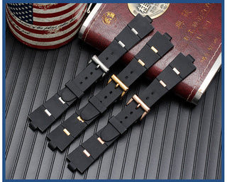 Silicone Watch Barcelet Watch Accessories Band for BVLGARI DP42C14SVDGMT Convex 8mm Rubber Strap Men and Women 2 Types ALODIA STORE