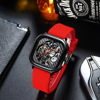AILANG Men's Watch Top Brand Luxury Watch Men's Mechanical Silicone Strap Waterproof Watch Men's Hollow Reloj Hombre 2020 New ALODIA STORE