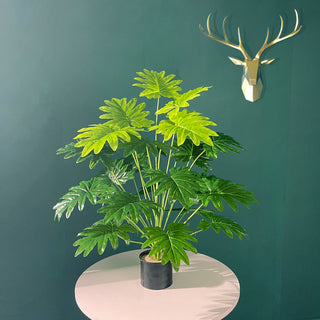 75cm 24Fork Fake Plants Large Artificial Monstera Tree Branch Plastic Tropical Palm False Turtle Leaf For Home Garden Room Decor ALODIA STORE