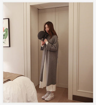 Turtleneck Knitting Dress for Woman Apricot Chic Full-sleeve Vintage ALODIA STORE
