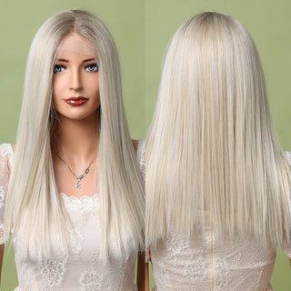 EASIHAIR Bright Blonde Lace Front Wigs Long Straight Natural Hair Wigs for Women Lace Frontal Synthetic Wig Heat Resistant ALODIA STORE
