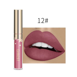 QIBEST Liquid Lipstick Waterproof Lipgloss 24 Color Lipgloss Lipstick Lips Makeup Cosmetic Long Lasting Lip Tint Lip Gloss Matte ALODIA STORE