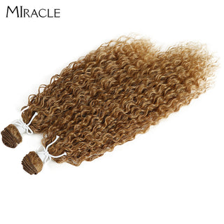 Afro Kinky Curly Hair Wave Synthetic Hair Heat Resistant Deep Wave Hair Bundles Extensions Brown Miracle hair Curly Weave Hair ALODIA STORE