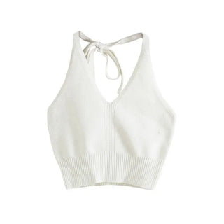 Summer Tank Top V Neck Tops Women CropTop Knitting Beach Cropped Sexy Fashion Clothes Women Camisole Streetwear ALODIA STORE