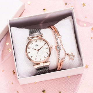 Luxury Women Bracelet Quartz Watches For Women Magnetic Watch Ladies Sports Dress Pink Dial Wrist Watch Clock Relogio Feminino ALODIA STORE