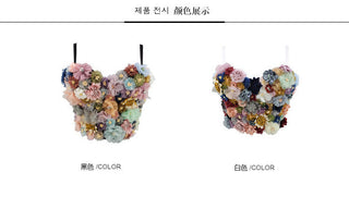 Ellolace 2020 Applique Floral Corselets Women's Bachelorette Bustier Bra Cropped Top Wedding Bralette Vest Sexy Corset Top ALODIA STORE