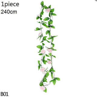 Wisteria Artificial Flower Vine Ivy Leaf Garland Silk Rose Flowers Rattan String Vine Wedding Arch Flower Home Garden Decoration ALODIA STORE