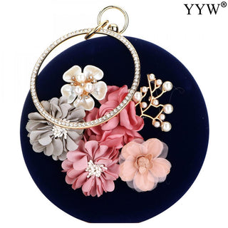 Pink Round Flower Clutch Bag ALODIA STORE