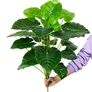 75cm 24Fork Fake Plants Large Artificial Monstera Tree Branch Plastic Tropical Palm False Turtle Leaf For Home Garden Room Decor ALODIA STORE