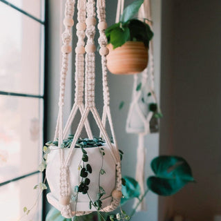 Macrame Handmade Plant Hanger Baskets Flower Pots Holder Balcony Hanging Decoration Knotted Lifting Rope Home Garden Supplies ALODIA STORE
