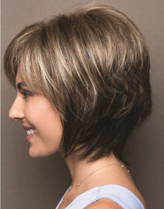 WHIMSICAL W Synthetic Women Mixed Blonde Brown Short Wigs Natural Hair Wigs Heat Resistant Hair Wig for Women ALODIA STORE