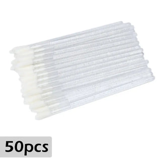 Disposable Lip Brushes 50pcs Eyelash Cleaning Makeup Removing Tools Lipstick Lip Gloss Mascara Wands Set Cosmetic Applicator ALODIA STORE