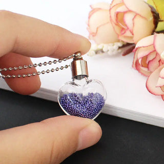 2PCS Glass Locket Urn Jewelry Cremation Jewelry Urn Necklace for Ashes Fillable vials Necklaces Blood Vial Necklace ALODIA STORE