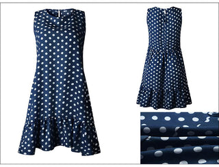 Summer dress Polka Dot Sleeveless Beach Mini Dress ALODIA STORE
