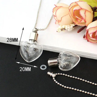 2PCS Glass Locket Urn Jewelry Cremation Jewelry Urn Necklace for Ashes Fillable vials Necklaces Blood Vial Necklace ALODIA STORE
