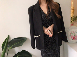 Sundress Elegant Spring Summer Commuter Black V-Neck Women's Dress Korean Clothing Vintage One Piece Bandage Dress Femme Robe ALODIA STORE