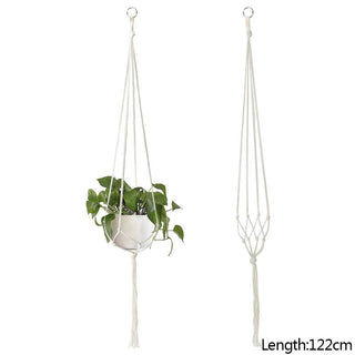 Macrame Handmade Plant Hanger Baskets Flower Pots Holder Balcony Hanging Decoration Knotted Lifting Rope Home Garden Supplies ALODIA STORE