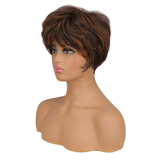 WHIMSICAL W Synthetic Women Mixed Blonde Brown Short Wigs Natural Hair Wigs Heat Resistant Hair Wig for Women ALODIA STORE