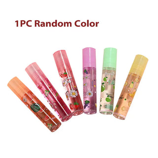 1PCS Colors Roll-on Fruit Oil Lip Balm Lip Oil Moisturizing Mirror Transparent Lip Long lasting Hydrating Lip gloss Cosmetics ALODIA STORE