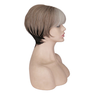WHIMSICAL W Synthetic Women Mixed Blonde Brown Short Wigs Natural Hair Wigs Heat Resistant Hair Wig for Women ALODIA STORE