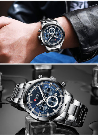 CURREN Men Watch Top Brand Luxury Sports Quartz Mens Watches Full Steel Waterproof Chronograph Wristwatch Men Relogio Masculino ALODIA STORE
