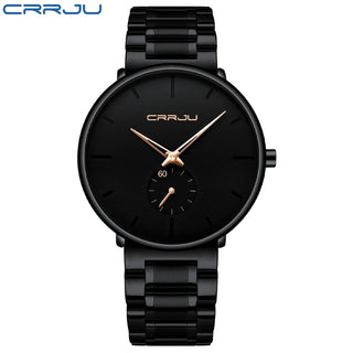 CRRJU Mens Watches Stainless Steel Men's Wrist Watch Casual Luxury Waterproof Sport Watch for Men Quartz Watch Relogio Masculino ALODIA STORE