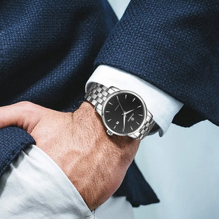 STARKING Business Men Watch 40mm Men's Mechanical Watch Simple Sapphire AM0184 2023 Calendar Ultra Thin Mechanical Watch 5Bar ALODIA STORE