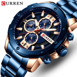 CURREN Men Watch Top Brand Stainless Steel Mens Watches Chronograph Quartz Watch Men Sports Clock Relogio Masculino Reloj Hombr ALODIA STORE
