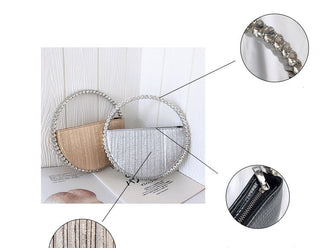 Luxury Colored Diamond Half Moon Women Purses and Handbags Evening Bag Serpentine Designer Party Clutch Bag Chic Wedding Bag ALODIA STORE