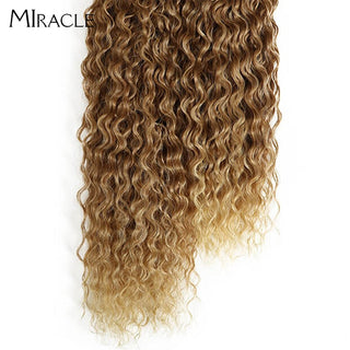 Afro Kinky Curly Hair Wave Synthetic Hair Heat Resistant Deep Wave Hair Bundles Extensions Brown Miracle hair Curly Weave Hair ALODIA STORE