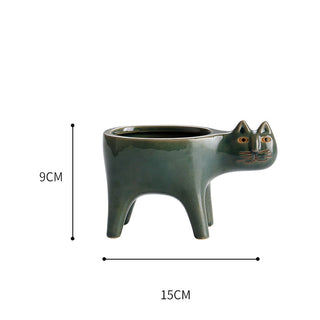 Cartoons Cat Flowerpot Animal Ceramic Flowerpot Cute Vase Cactus Succulent Plants Potted  Flower Arrangement Home Decoration ALODIA STORE