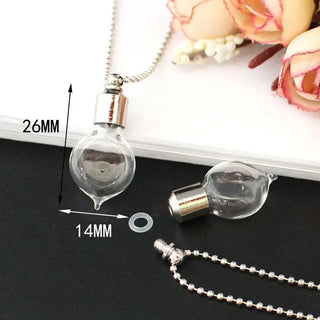2PCS Glass Locket Urn Jewelry Cremation Jewelry Urn Necklace for Ashes Fillable vials Necklaces Blood Vial Necklace ALODIA STORE