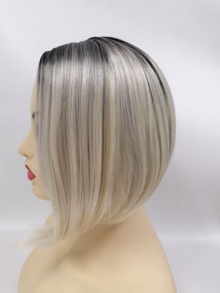 Womens Fashion Bob Wig Short Blonde Bob Wigs Black Roots Heat Resistant Synthetic Ombre Bob Hair Fancy Dress Party Wig for Women ALODIA STORE