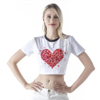 Summer fashion Harajuku Sexy tank Crop Top White T Shirt Clothes Women Cute Korean Style Graphic printed Croptop Short sleeve ALODIA STORE