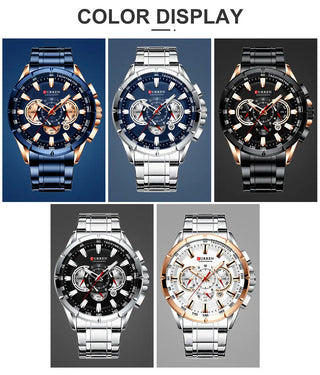 Curren Men’s Watches Top Brand Luxury Chronograph Quartz Men Watch Waterproof Sport Wrist Watch Men Stainless Steel Male Clock ALODIA STORE