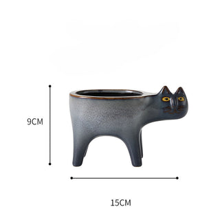 Cartoons Cat Flowerpot Animal Ceramic Flowerpot Cute Vase Cactus Succulent Plants Potted  Flower Arrangement Home Decoration ALODIA STORE