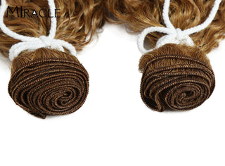 Afro Kinky Curly Hair Wave Synthetic Hair Heat Resistant Deep Wave Hair Bundles Extensions Brown Miracle hair Curly Weave Hair ALODIA STORE
