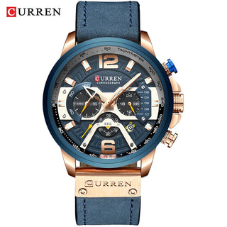 CURREN Casual Sport Watches for Men Top Brand Luxury Military Leather Wrist Watch Man Clock Fashion Chronograph Wristwatch ALODIA STORE