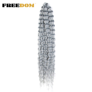 FREEDOM Synthetic Long Curly Wave Crochet Hair 32 Inch Synthetic Braiding Hair Natural Wavy Ombre Blonde Red Hair Extensions ALODIA STORE