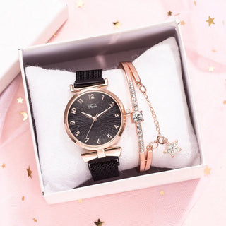 Luxury Women Bracelet Quartz Watches For Women Magnetic Watch Ladies Sports Dress Pink Dial Wrist Watch Clock Relogio Feminino ALODIA STORE