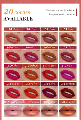 IMAGIC Lipgloss Matte 20 Colors Lip Gloss Velvety Lipstick Liquid Matte Waterproof Lip Tint Full &amp; rich Sexy Lip Makeup Cosmetic ALODIA STORE