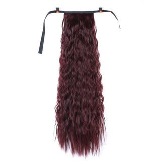 Allaosify Long Straight Clip In Hair Fake Hair Ponytail Hairpiece With Hairpins Synthetic Hair Pony Tail Brown Hair Extensions ALODIA STORE