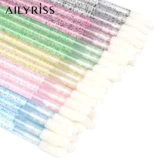 Disposable Lip Brushes 50pcs Eyelash Cleaning Makeup Removing Tools Lipstick Lip Gloss Mascara Wands Set Cosmetic Applicator ALODIA STORE