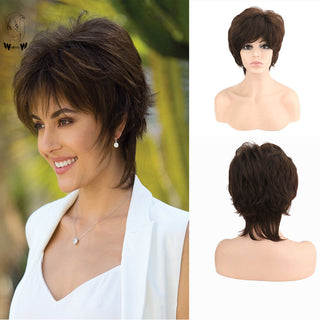 WHIMSICAL W Synthetic Women Mixed Blonde Brown Short Wigs Natural Hair Wigs Heat Resistant Hair Wig for Women ALODIA STORE