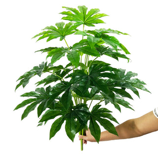 75cm 24Fork Fake Plants Large Artificial Monstera Tree Branch Plastic Tropical Palm False Turtle Leaf For Home Garden Room Decor ALODIA STORE