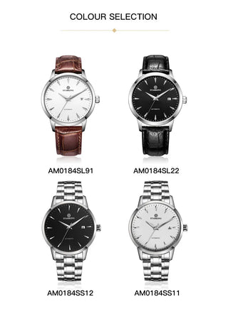 STARKING Business Men Watch 40mm Men's Mechanical Watch Simple Sapphire AM0184 2023 Calendar Ultra Thin Mechanical Watch 5Bar ALODIA STORE