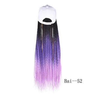 Box Braids Baseball Cap Wig 24inch Long Synthetic Braid Wigs Hat with Braiding Hair Extensions For Black Women Adjustable Size ALODIA STORE