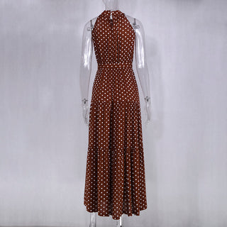 Summer Long Dress Polka Dot Casual Dresses Black Sexy Halter Strapless New 2023 ALODIA STORE