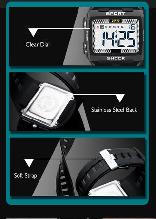 Big Numbers Easy to Read 5ATM Water Resistant Men Digital Watch Outdoor Sport ALODIA STORE